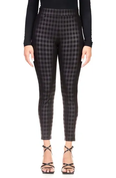 Sanctuary Runway Plaid Leggings In Coated Plaid