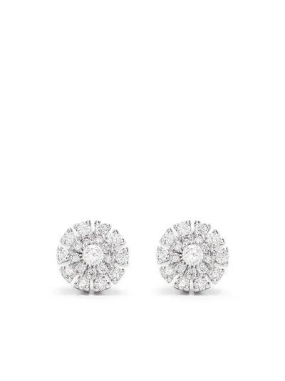 Damiani 18kt White Gold Margherita Diamond Earrings In Silver