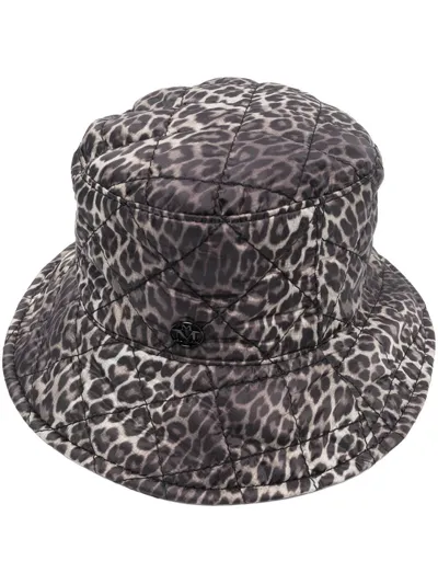 Maison Michel Leopard-print Bucket Hat In Brown