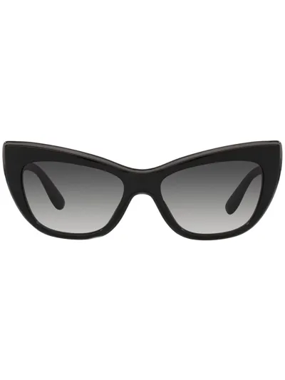 Dolce & Gabbana Logo-plaque Cat-eye Sunglasses In Trans Grey