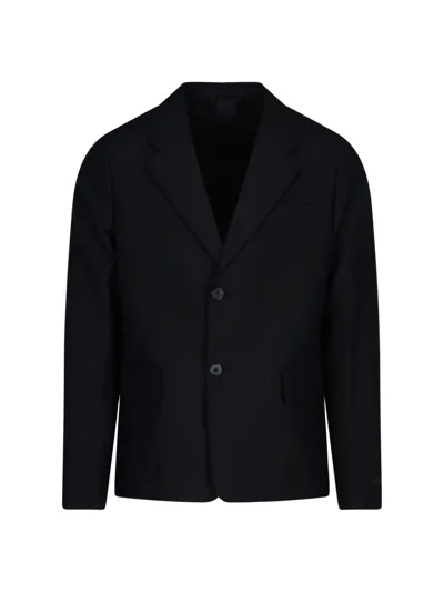 Prada Panama Jacket In Nero