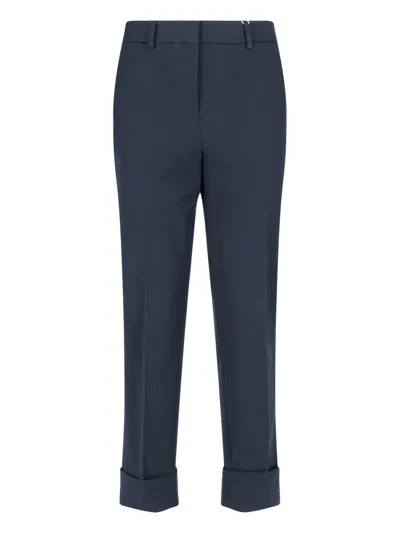 Incotex Cropped Straight-leg Trousers In Azul