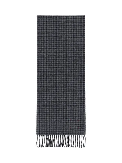 Destin Checked Scarf In Grey