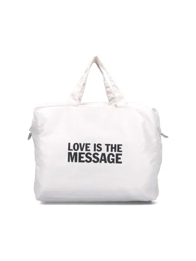 Honey Fucking Dijon "love Is The Message" Tote Bag In White