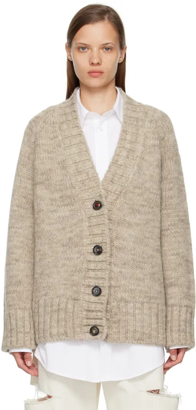 Maison Margiela Cardigan In Light  Brown