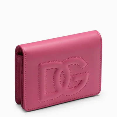 Dolce & Gabbana Small Wisteria Leather Wallet In Purple