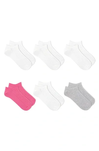 K. Bell Socks 6-pack Assorted No-show Socks In White Black Pink