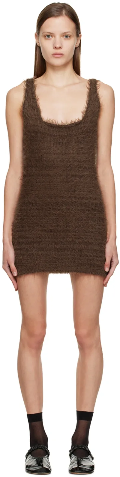 Amomento Brown Square Tank Top