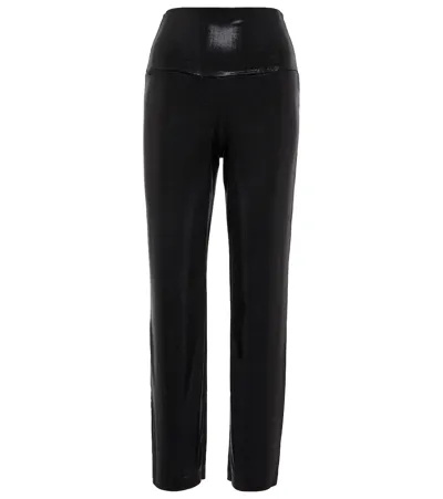 Norma Kamali High-rise Lamé Pants In Black