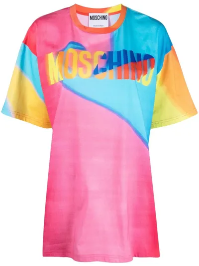 Moschino Projection-print Logo T-shirt In Fantasy Print