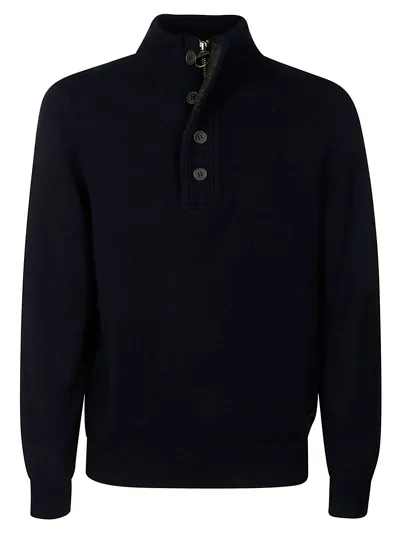 Barbour Ess Patch Half-zip Pullover In Navy