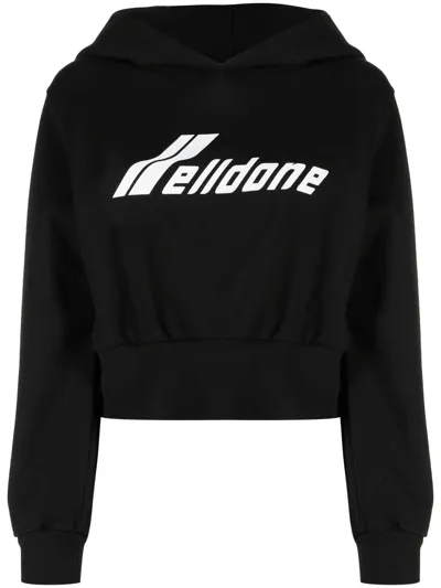 We11 Done Logo-print Hoodie In Black