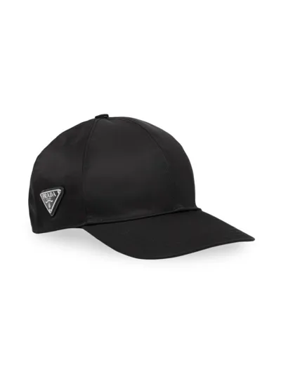 Prada Re-nylon Baseball Cap In Black