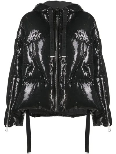 Khrisjoy Iconic High-shine Puffer Coat In 黑色