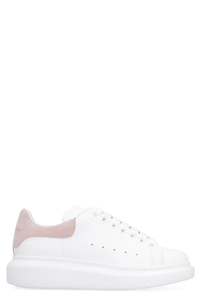 Alexander Mcqueen Larry Leather Sneakers In White