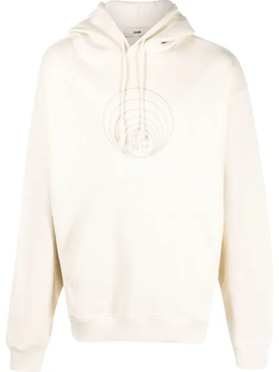 Gmbh Logo-print Drawstring Hoodie In Neutrals