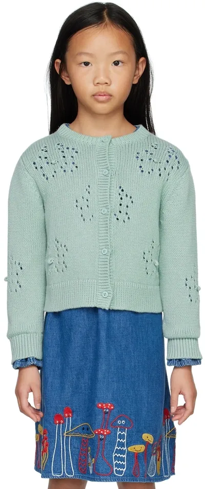 Stella Mccartney Kids Blue Round Neck Cardigan In 627 Blue