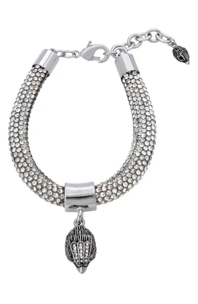 Kurt Geiger Shimmer Mesh Rope Eagle Head Bracelet In Silver