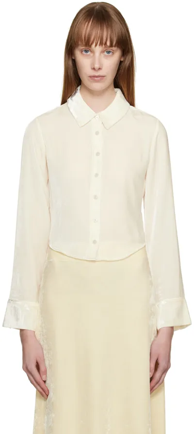 Reformation Off-white Cam Shirt In Fiore Di Latte