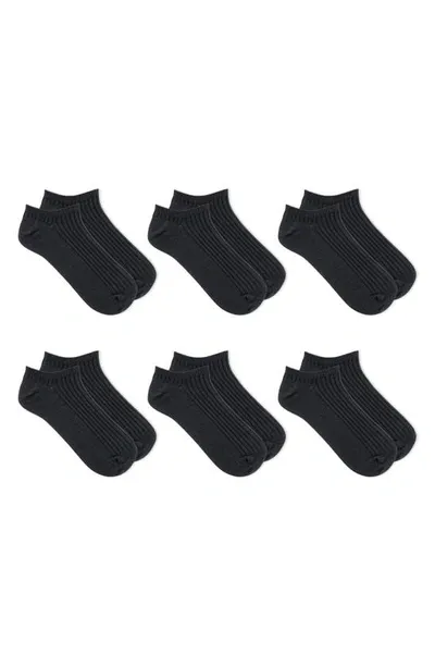 K. Bell Socks 6-pack Assorted No-show Socks In Black