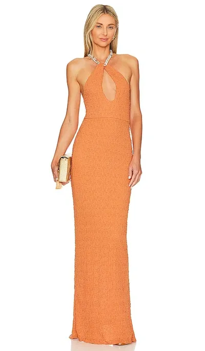 Camila Coelho Camry Maxi Dress In Ginger Orange