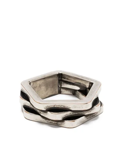 Saint Laurent Three-band Ring In 银色