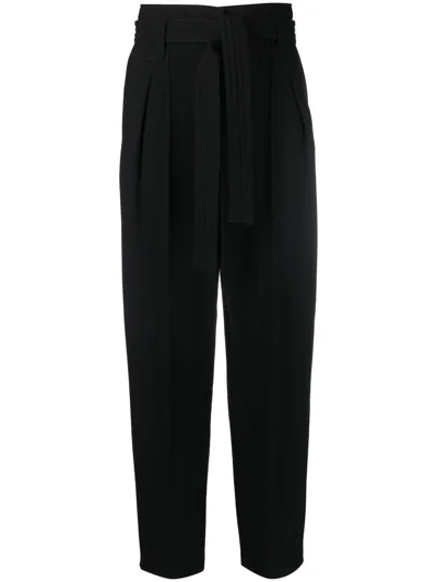 Iro Waist-tied Tapered Trousers In Black