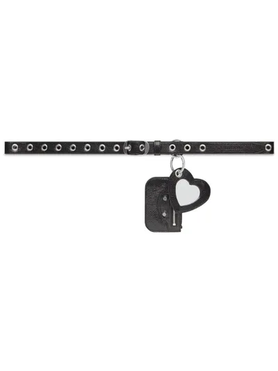 Balenciaga Le Cagole Charm Leather Belt In Black