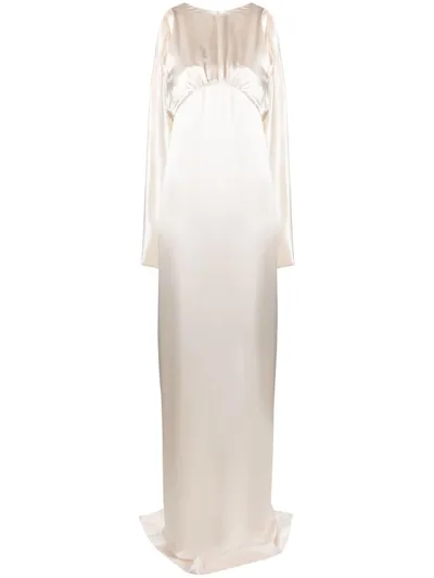 Saint Laurent Langes Seidenkleid In White