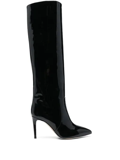 Paris Texas 90mm High-shine Knee-length Boots In Schwarz