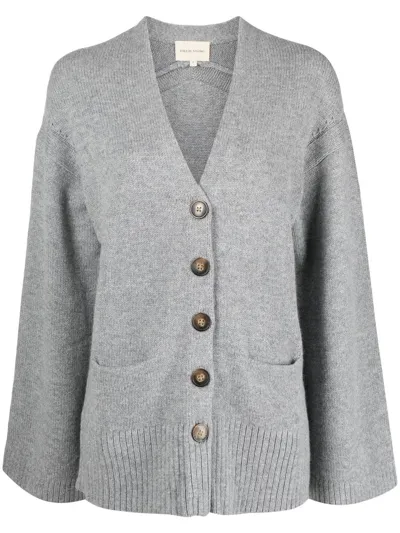 Loulou Studio Fine-knit Wool-cashmere Cardigan In Grey