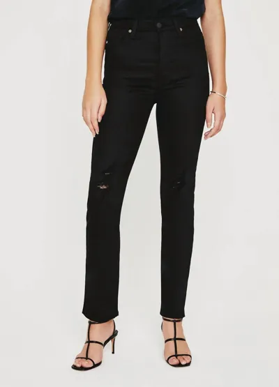 Ag Alexxis Slim Straight Leg Jean In Blackboard In Multi