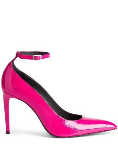 Ami Alexandre Mattiussi 90mm Ankle-buckle Heeled Pumps In Pink