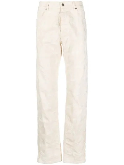 424 Bleach-wash Straight-leg Jeans In White