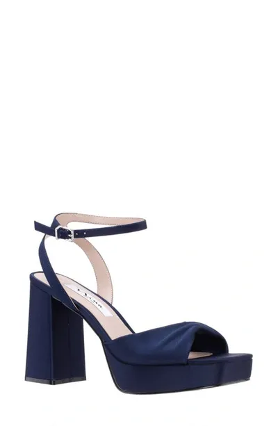 Nina Women's Stacie Platform Evening Sandal Women's Shoes In Navy