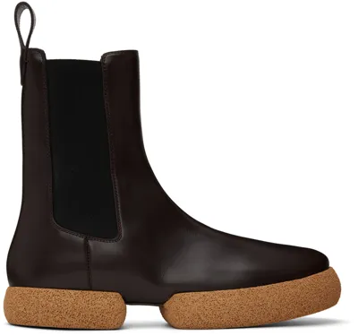 Dries Van Noten Brown Leather Chelsea Boots In 704 D.brown