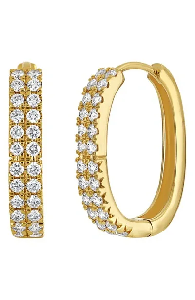 Bony Levy Bardot Two-row Diamond Hoop Earrings In 18k Yellow Gold