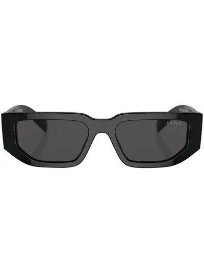 Prada Rectangular-frame Logo Sunglasses In Black