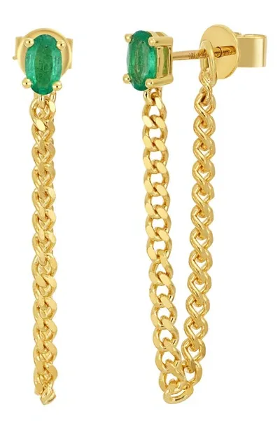 Bony Levy El Mar Emerald Drop Earrings In 18k Yellow Gold