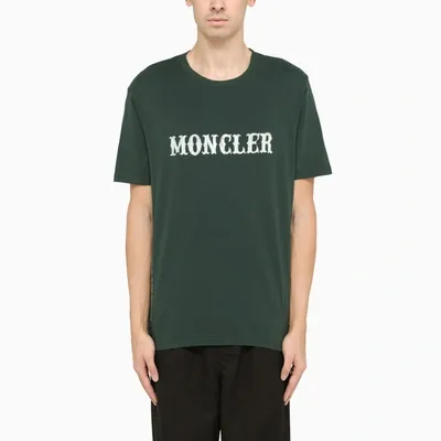 Moncler Genius Grey T-shirt With Logo In Green