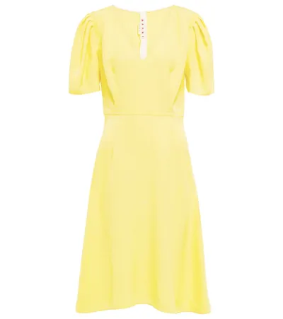 Marni V-neck Midi Dress In Gelb