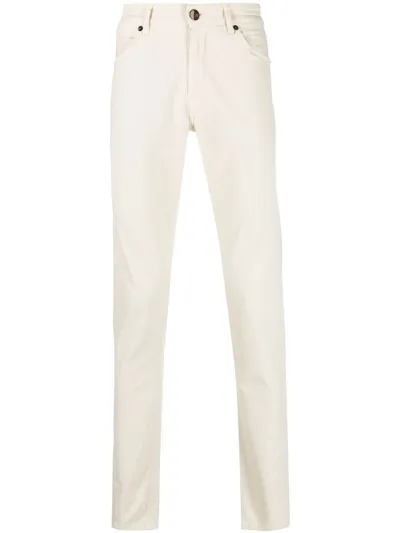 Pt Torino Mid-rise Straight-leg Trousers In 中性色