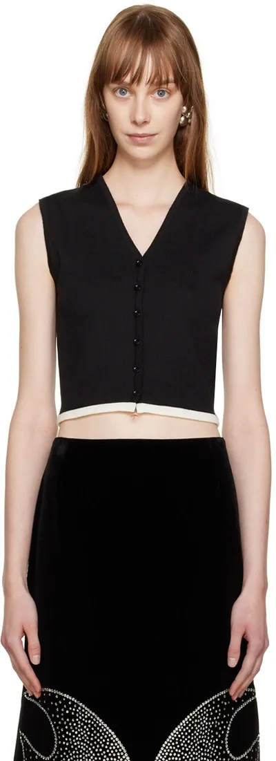 Fidan Novruzova Black Farrah Vest In Black/cream White