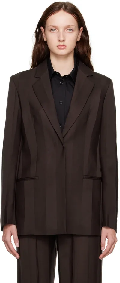 Bite Brown Boxy Blazer In Dark Brown 45