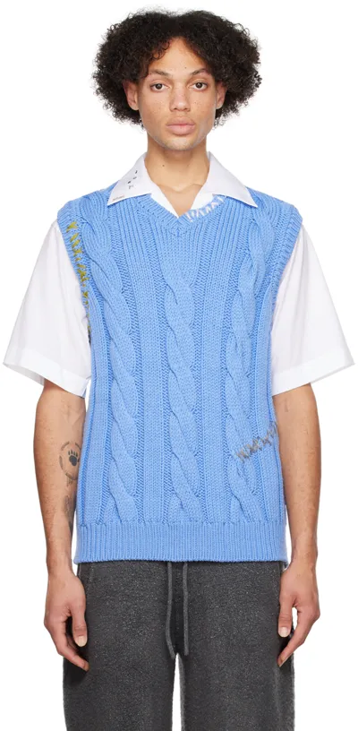 Marni Blue Embroidered Vest In 00b50 Iris Blue