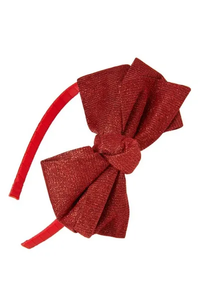 Capelli New York Kids' Shimmer Bow Headband In Red