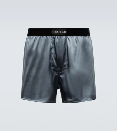 Tom Ford Boxershorts Aus Einem Seidengemisch In Dark Grey