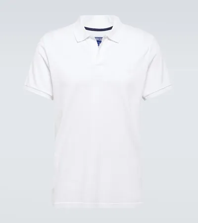 Vilebrequin Logo-embroidered Cotton-piqué Polo Shirt In White