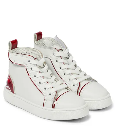 Christian Louboutin Funnytopi High-top Leather Sneakers In White