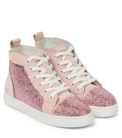 Christian Louboutin Funnytopi Strass Embellished Sneakers In Rosy/cry Ab